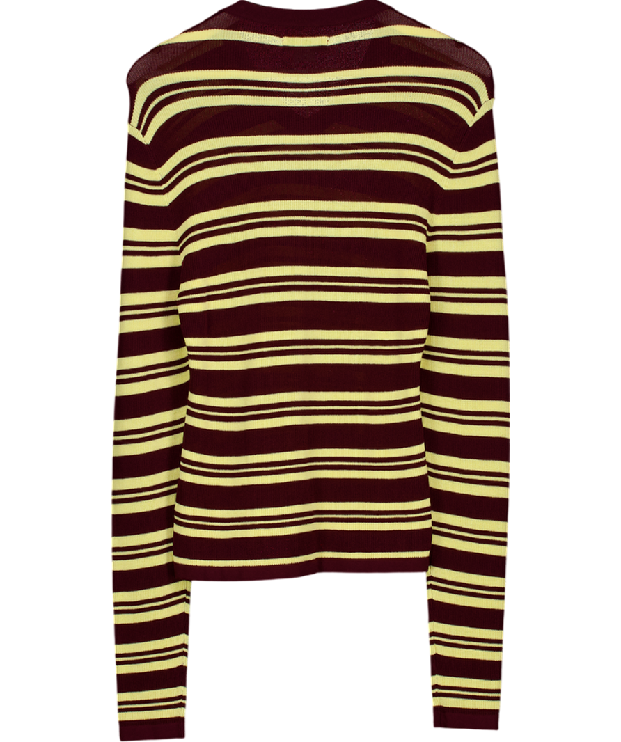 Urban Revivo Brown & Yellow Wool Knit Long Sleeve UK L
