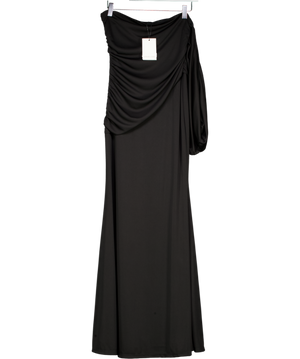 Nobody's Child Black Asymmetric Jersey Dallas Midi Dress UK 8