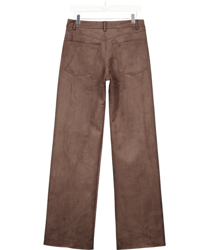 BEC + BRIDGE Brown Chocolate B Rown Lyon Faux Suede Straight Leg Pants UK 8