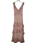ANETOS LONDON White / Pink Block Printed Cotton Dress One Size