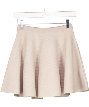 HOUSE OF CB Beige Fern Ribbed-knit Mini Skirt UK S