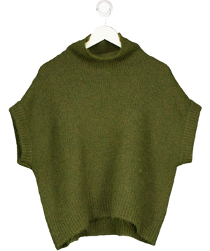 Karen Millen Olive Green Fuzzy Knit High Neck Jumper UK S