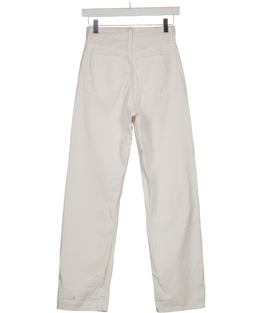 ZARA White High Waisted. Straight Leg Jeans UK 4