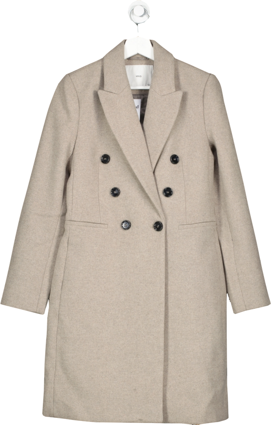 MANGO Beige Wool Blend Formal Coat BNWT  UK S