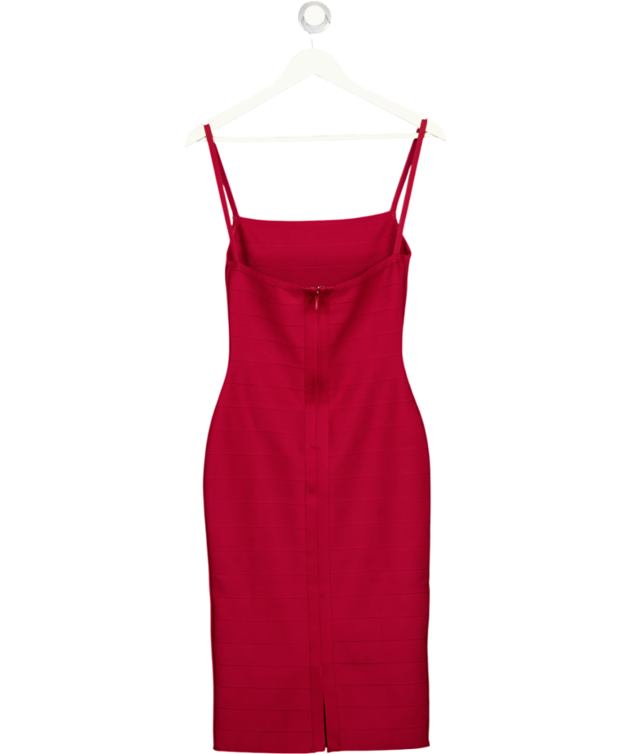 TIGER MIST Cherry Red Midori Midi Sculpting Bandage Dress UK XXS