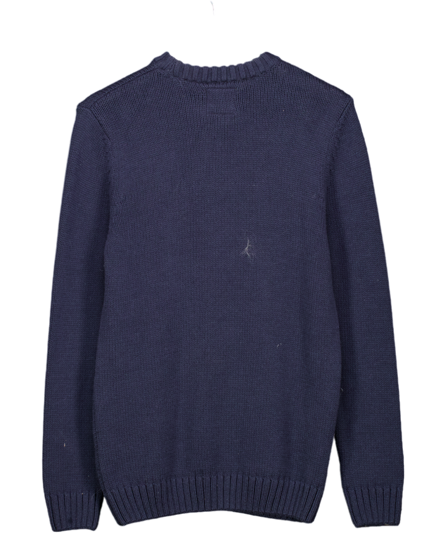 Superdry Blue Oversized Vintage Athletic Knit Jumper UK M