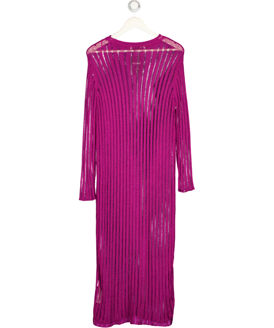 ZARA Purple Sheer Stripe Knit Maxi Dress UK S