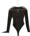 ZARA Black Mesh Long Sleeve Bodysuit UK S
