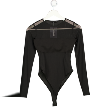 ZARA Black Mesh Long Sleeve Bodysuit UK S