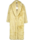 Topshop Faux Fur Super Long Oversized Shawl Coat In Buttermilk Beige UK S