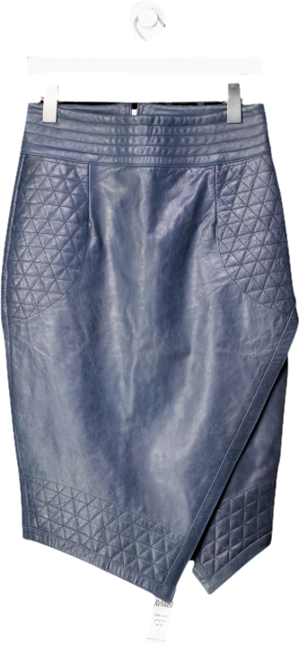 Skin Graft Blue Leather Skirt UK M