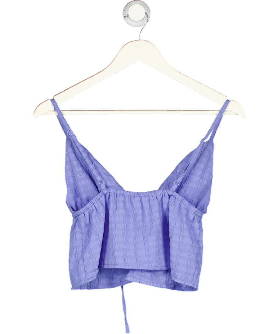 Esmee Blue Beach Textured Tie Front Top UK 8