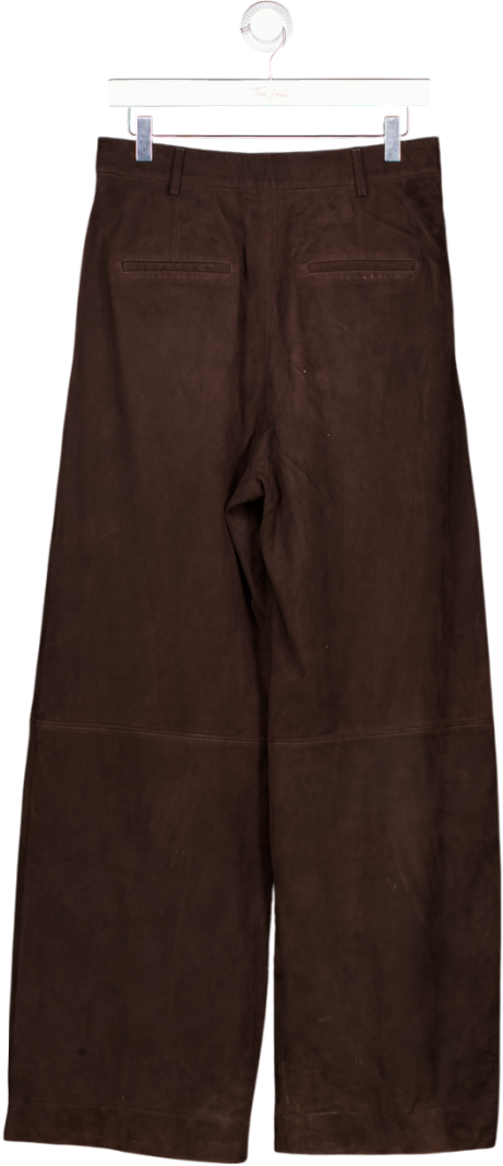 Camilla And Marc Chocolate Brown Suede Sonata Wide-leg Trousers UK 8