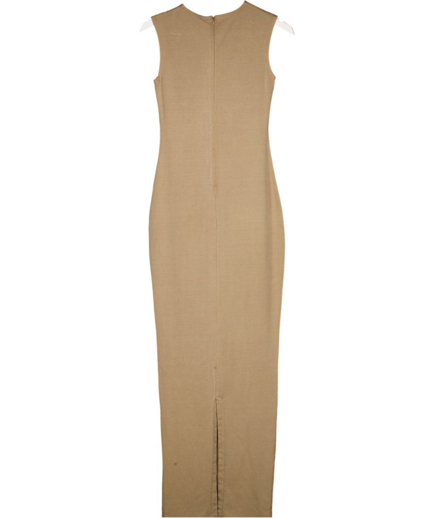 ENTIRE STUDIOS Beige Sleeveless Cotton Spandex Maxi Dress UK M