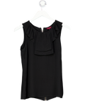 Ted Baker Sleeveless Black Top With Ruffled Neckline Details UK 12