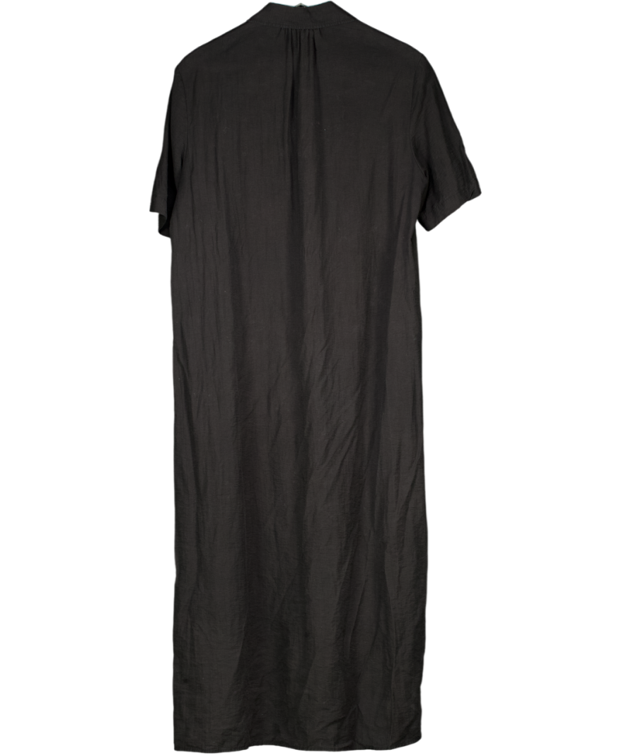 & Other Stories Black Midi Shirt Dress UK S