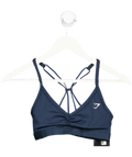 gymshark Blue High Gloss Minimal Sports Bra UK XS