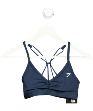 gymshark Blue High Gloss Minimal Sports Bra UK XS