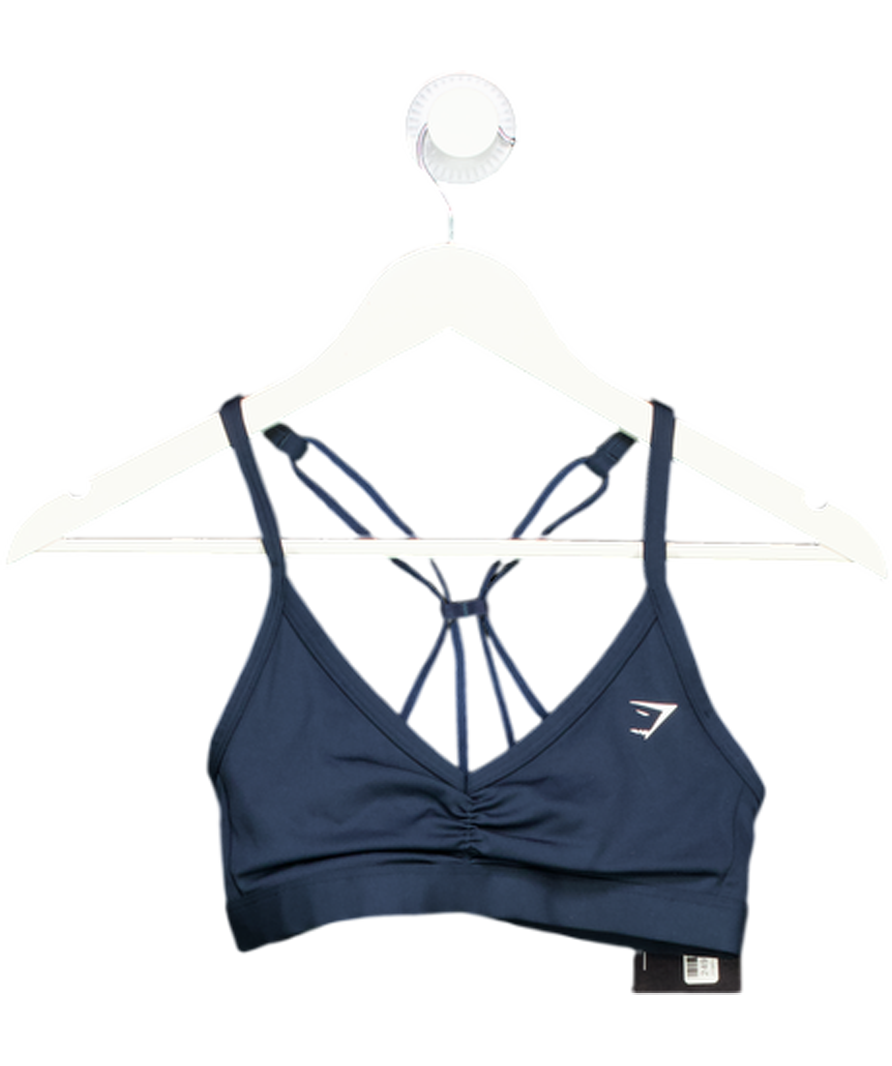 gymshark Blue High Gloss Minimal Sports Bra UK XS