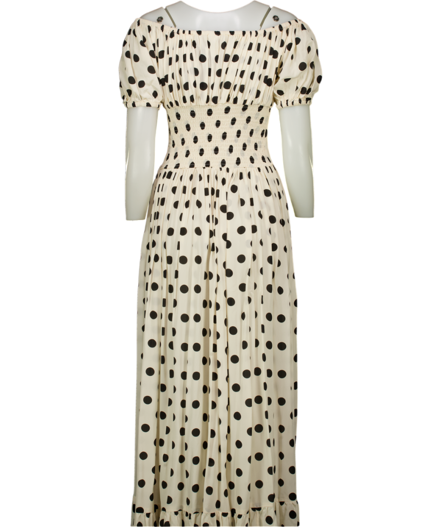 EVARAE Ivory / Black Polka Dot Hestia Dress UK 8