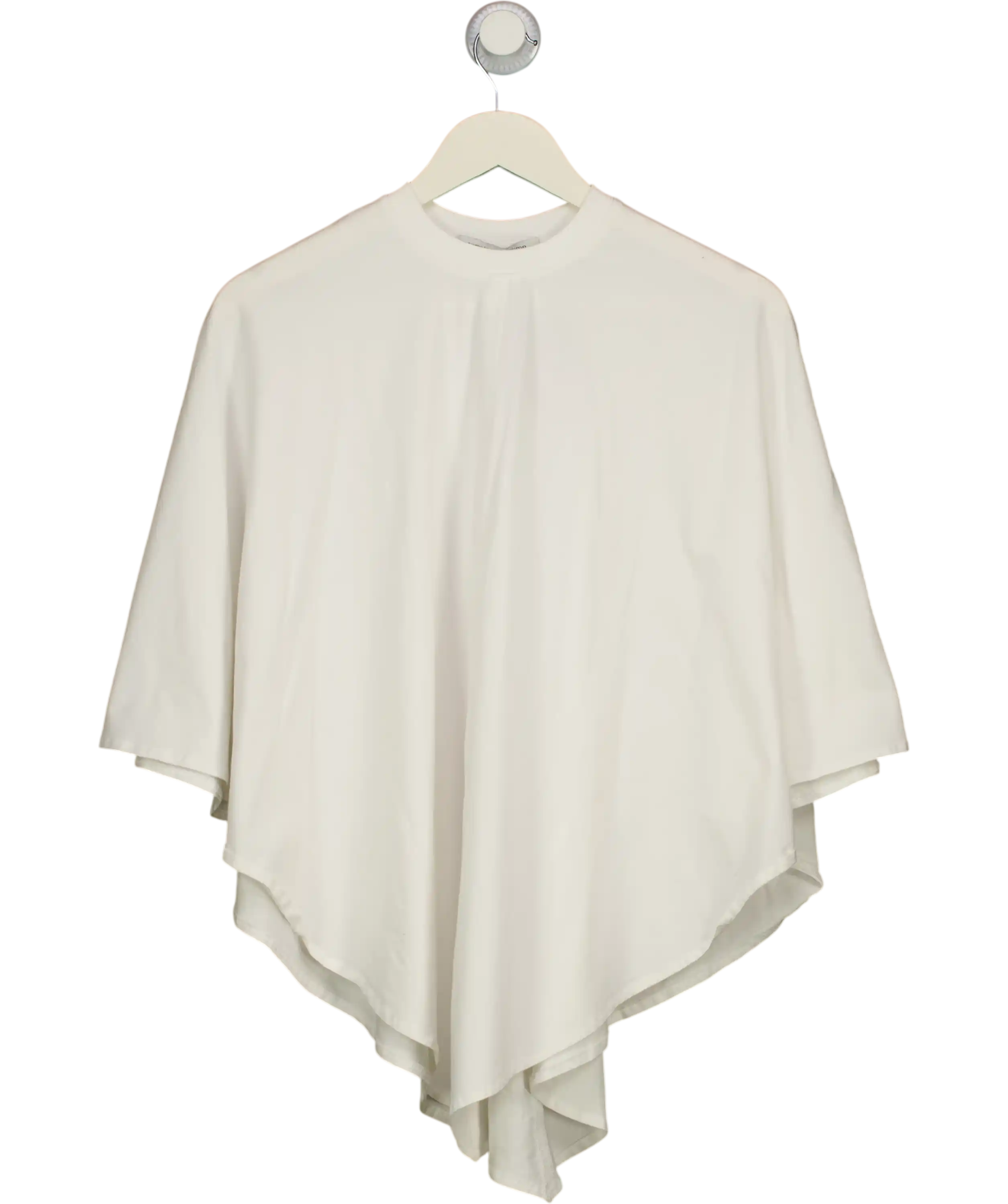 Saumple Study Symp White Cape Style Crew Neck Loose Fit UK M