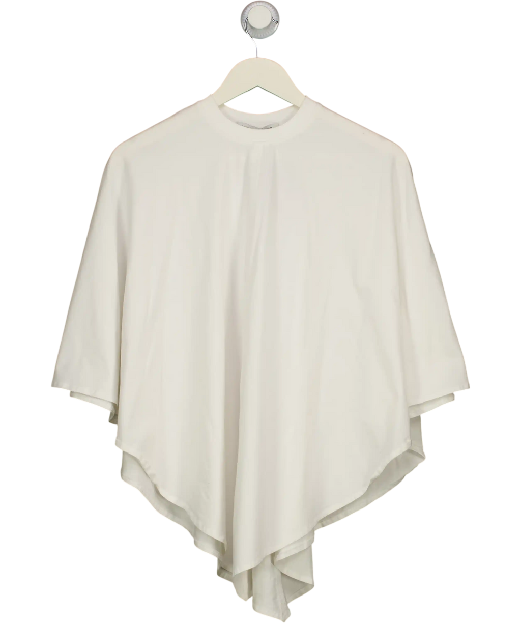 Saumple Study Symp White Cape Style Crew Neck Loose Fit UK M