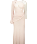 Meshki Pale Pink Alexius One Shoulder Knit Maxi Dress UK S