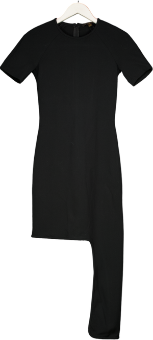 Louis Vuitton Black Asymetric Short Sleeve Dress UK 10