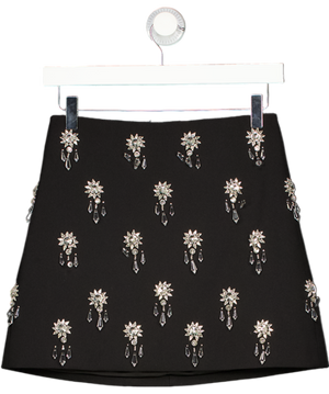 ODD MUSE Black Crystal Embellished Mini Skirt UK XS