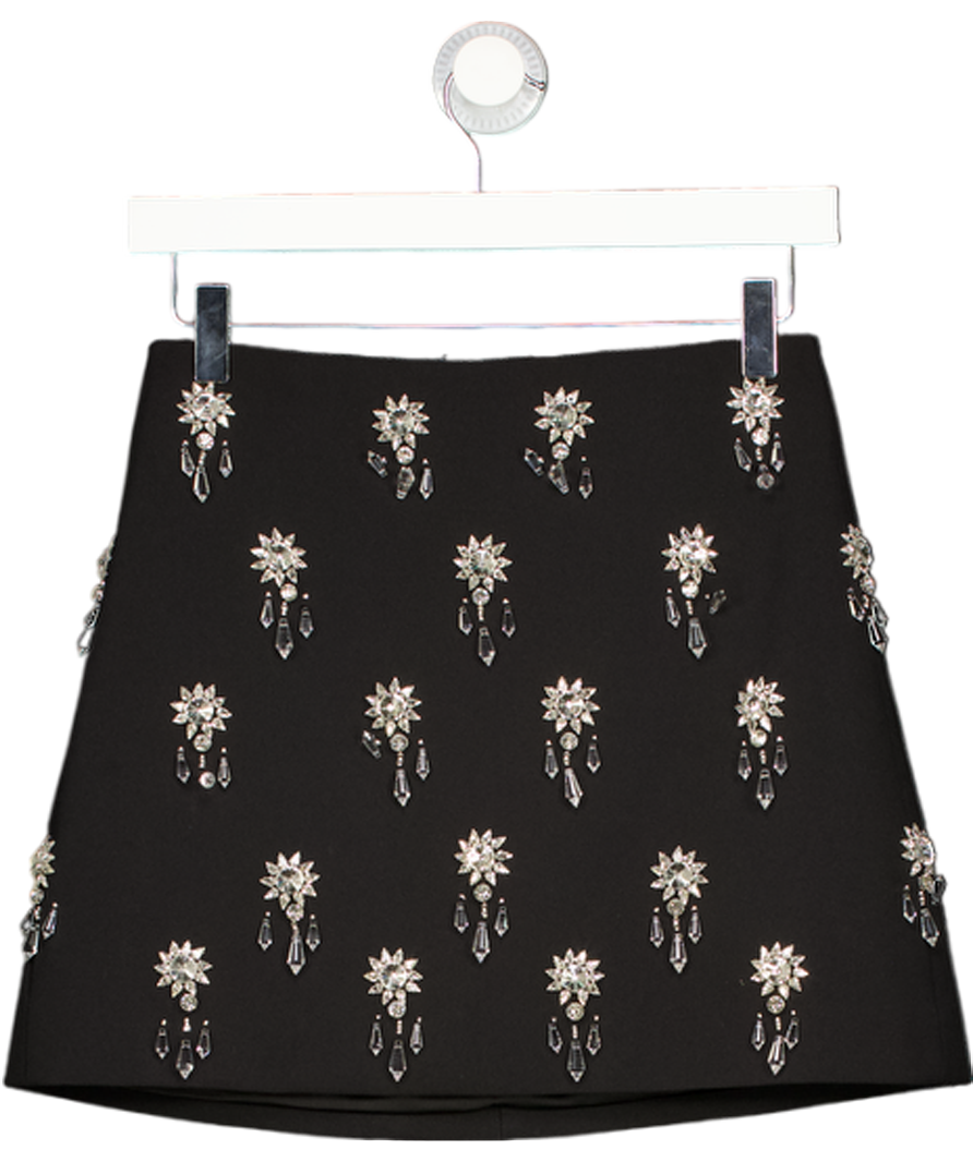 ODDMUSE Black Crystal Embellished Mini Skirt UK XS
