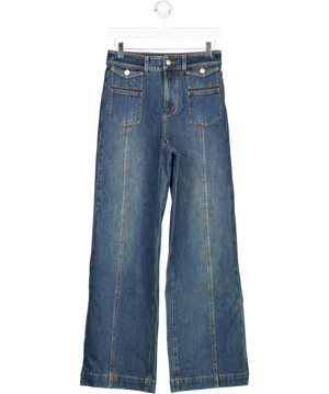 FABRIQUE X Rebekka Bach Blue Stella Double Pocket Distressed Washed Jeans UK XS