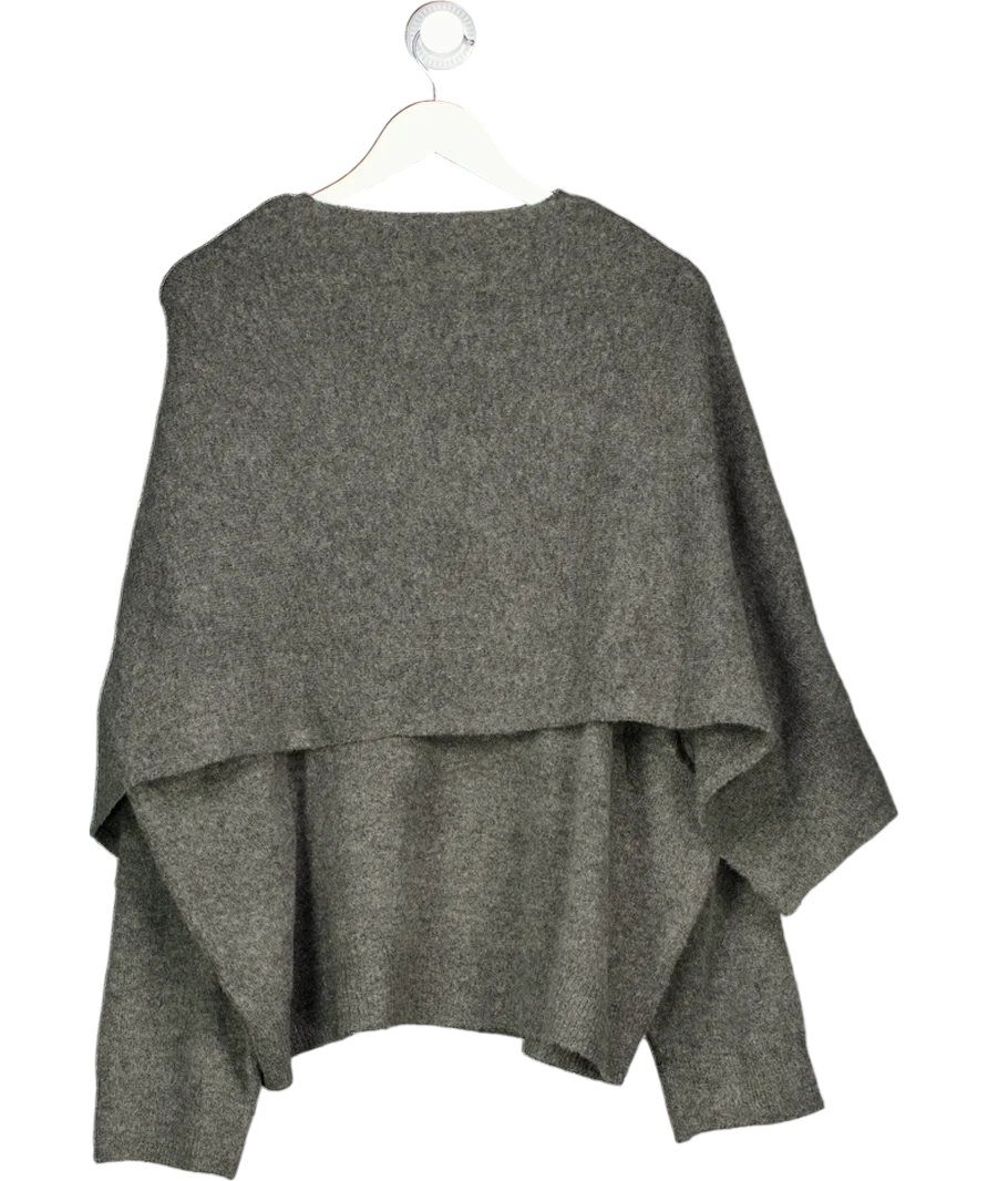 JDY Scarf Detail Knitted Jumper In Dark Grey UK S