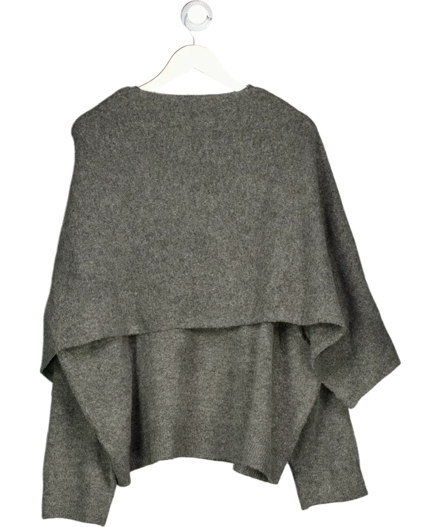 JDY Scarf Detail Knitted Jumper In Dark Grey UK S