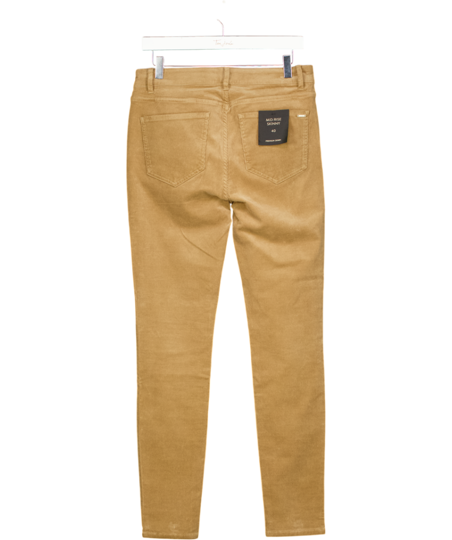 MASSIMO DUTTI Beige Mid Rise Skinny Cord Jeans UK 12