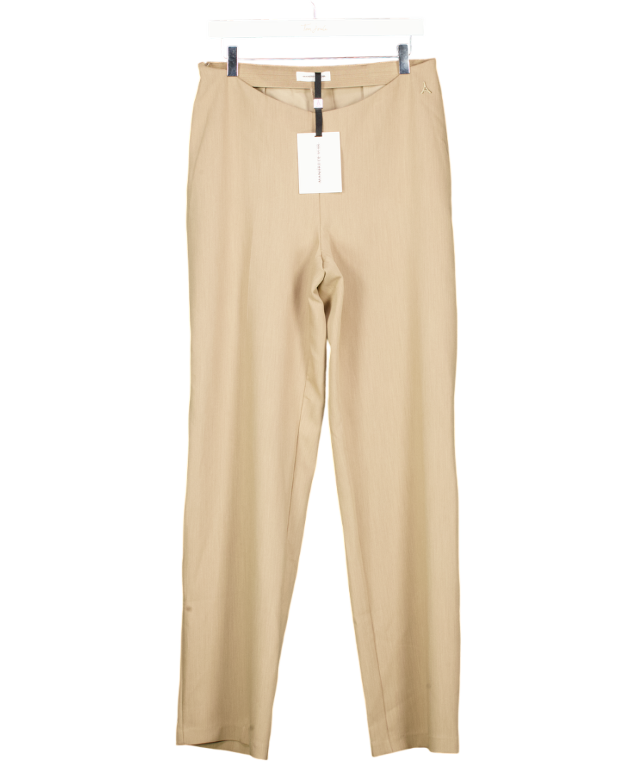 maniere de voir Beige Curved Waist Tailored Trousers UK 12