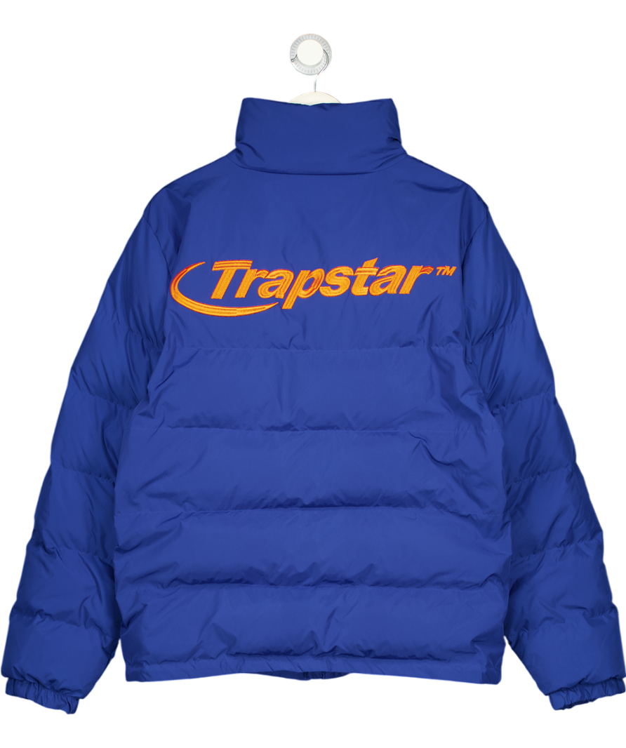 TRAPSTAR Blue Logo Puffer Coat UK M
