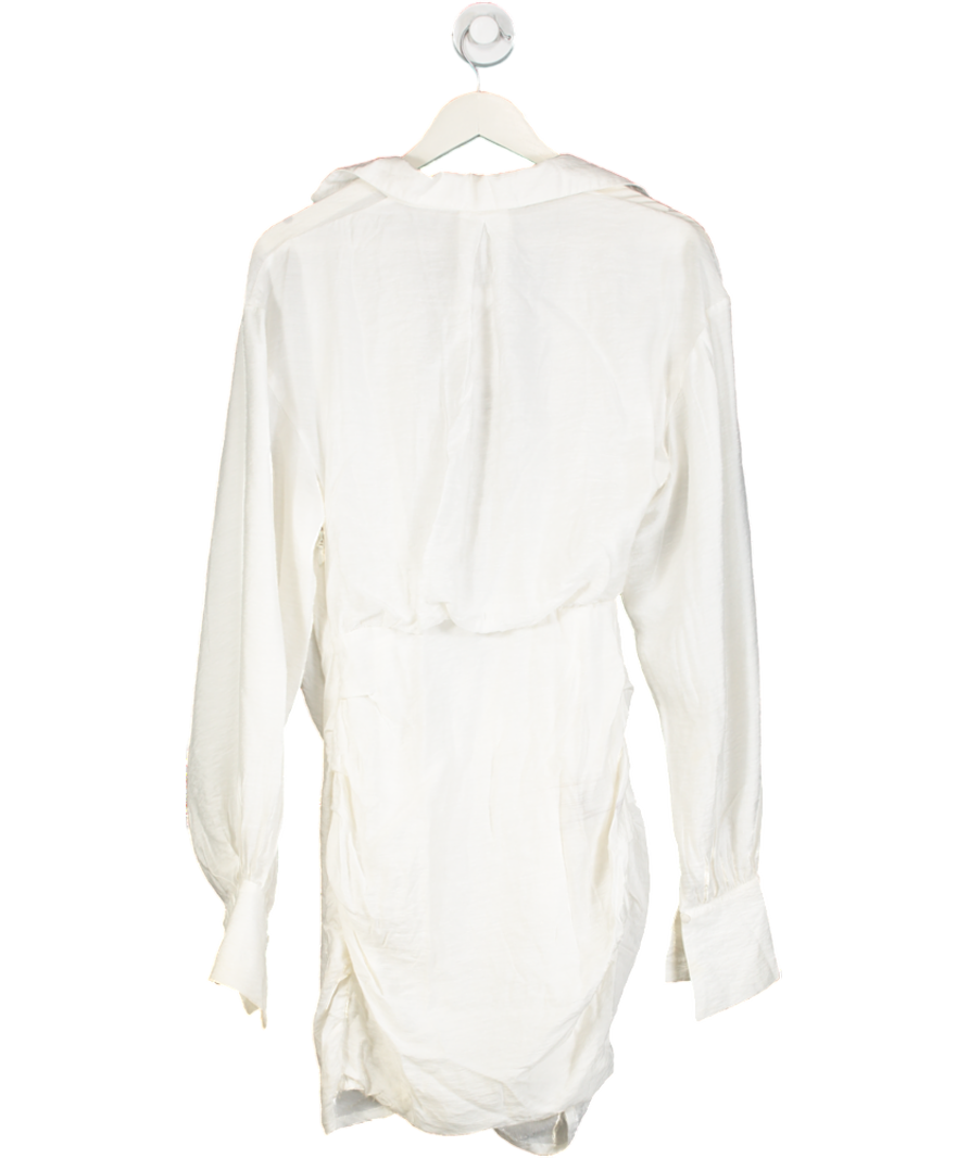House of CB White Carys Draped Shirt Dress UK S