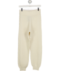 PERFECT MOMENT Cream Merino Wool Crystal Cable-knit Wool Tapered Pants UK XS