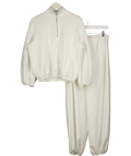 4th & Reckless 2-piece White Embdroiered Logo Tracksuit Set UK XS/S