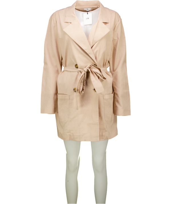 LPA Beige Lightweight Belted Blazer UK S