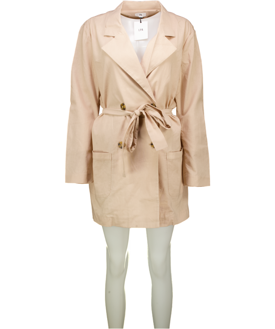 LPA Beige Lightweight Belted Blazer UK S
