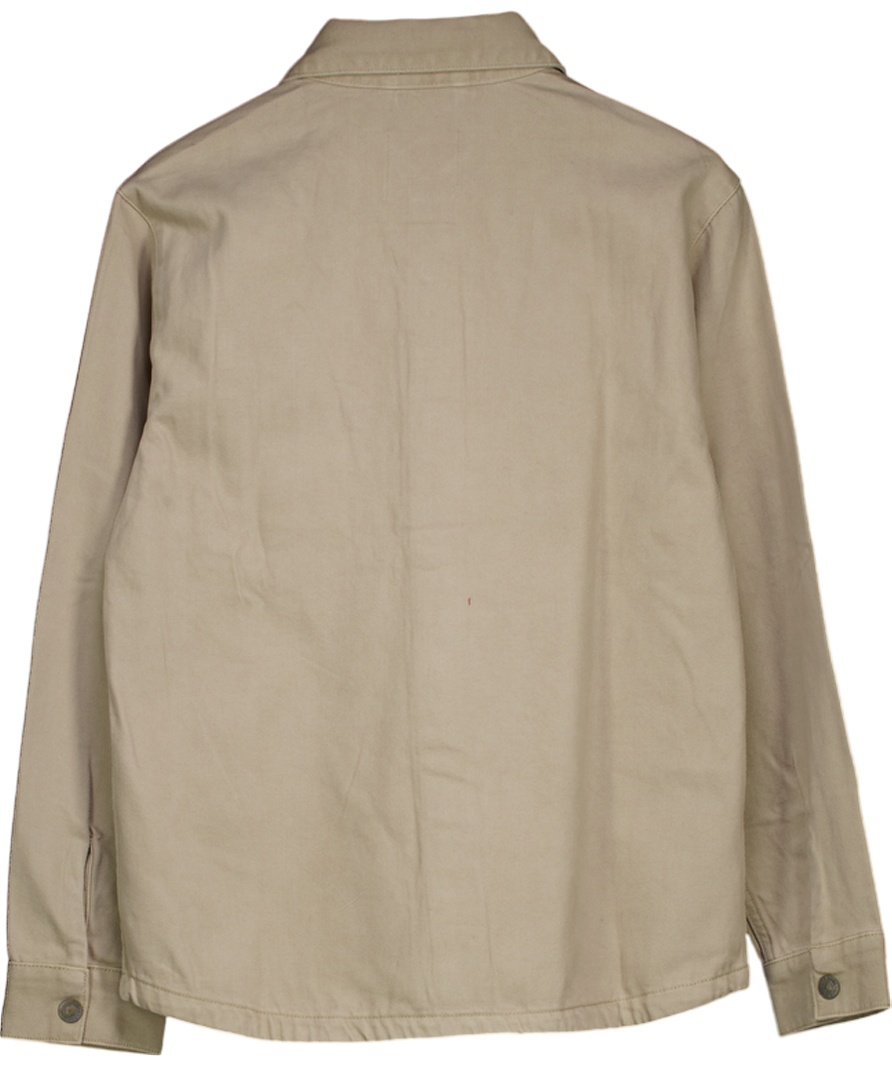 MANGO Beige 100% Cotton Heavy Weight Overshirt UK S