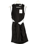 VENROY Black Linen Cut Out Mini Dres UK S