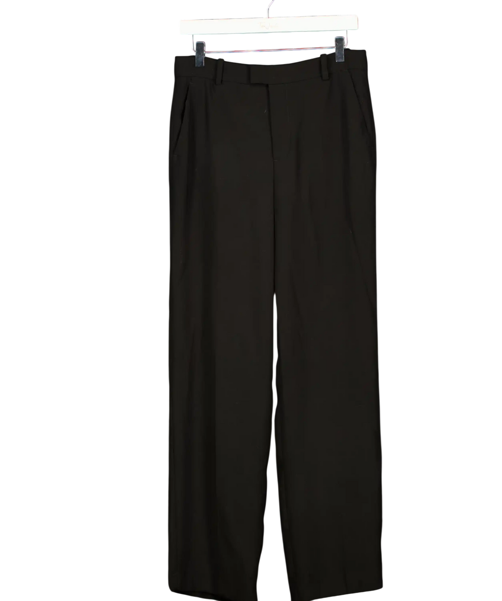 ZARA Black Drawstring Trousers UK M