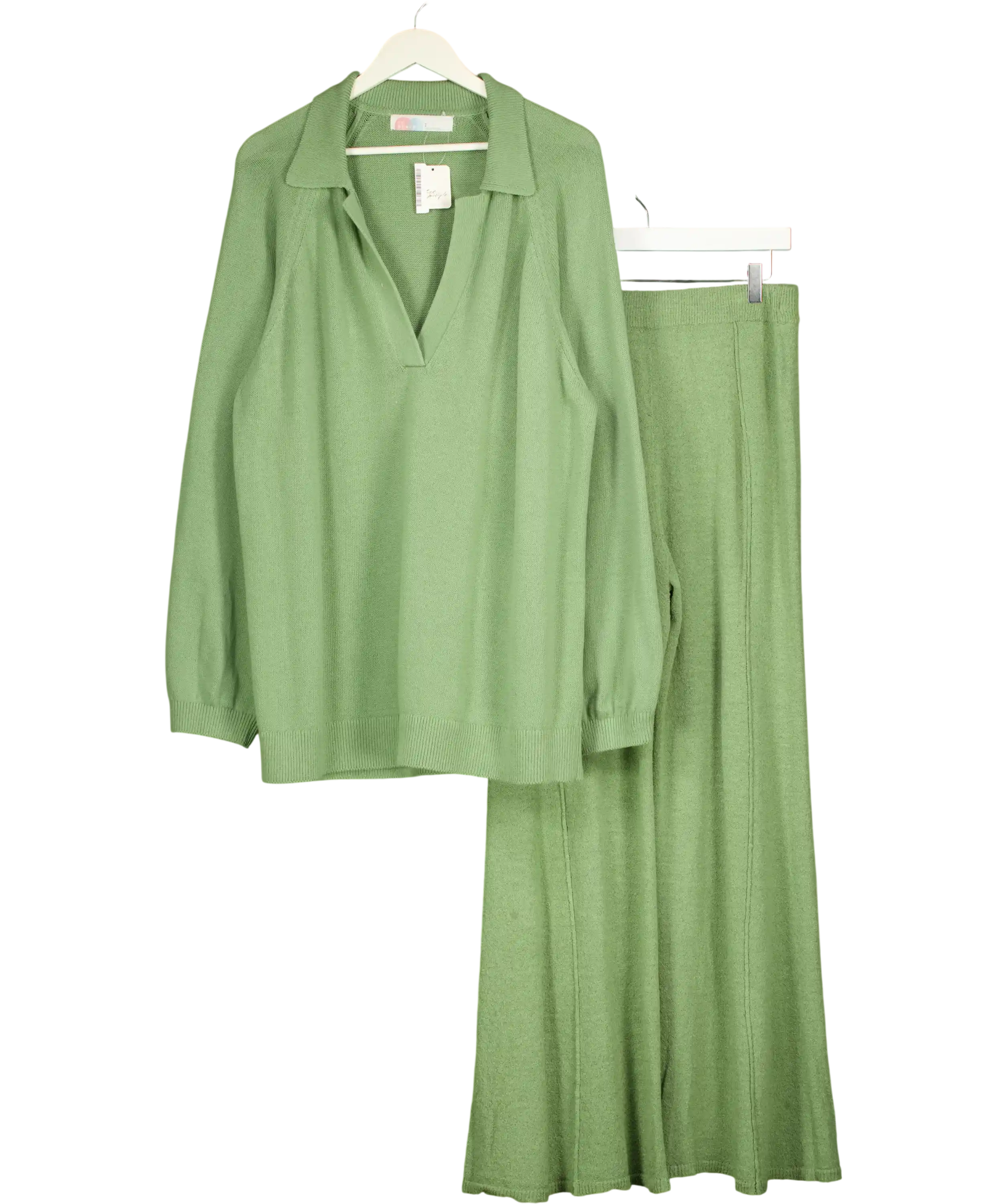FREE PEOPLE Sage Green 2-piece Drea Sweater Loungewear Set UK L