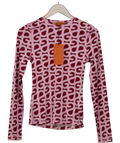 Stine Goya  Elastic Long Sleeve Top - Sg Logo Burgundy Pink UK XS/S