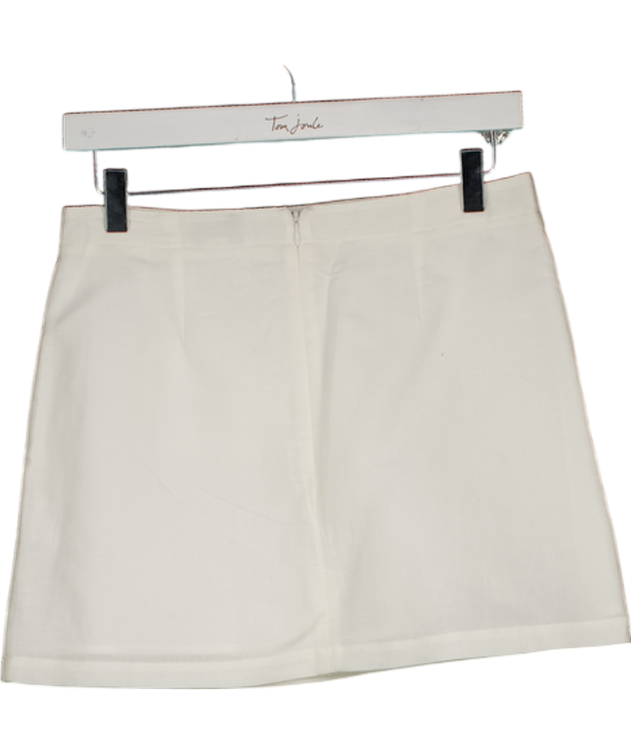 ALIGNE White Hadley Linen Mix Mini Skirt UK 8