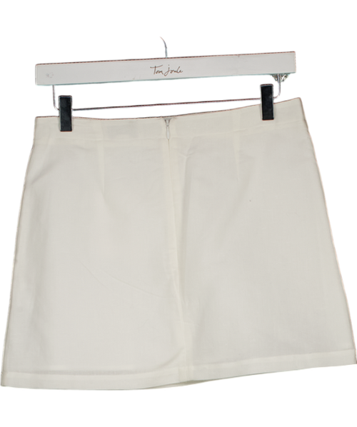ALIGNE White Hadley Linen Mix Mini Skirt UK 8