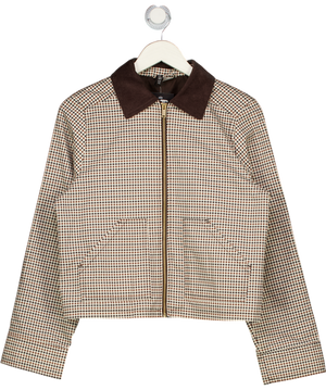 H&M Brown Corduroy-collar Twill Jacket UK XS