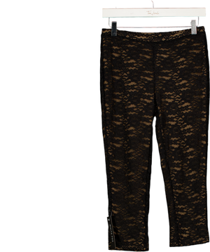 WHITE FOX Vibe With Me Lace Capri Pants Black UK S
